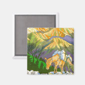 オリエクールントゴラパニマウンテンパスネパールのアート マグネット (正面/裏面)