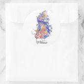 オリエクールントレ日本のッドコイ鯉魚タトゥー ラウンドシール (バッグ)