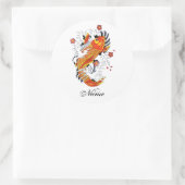 オリエクールン日本の金ゴールドラッキーコイカープ ラウンドシール (バッグ)