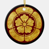 オリエフェイクンタル金ゴールドレッドブラックオダジャパン門芸術 セラミックオーナメント (正面)