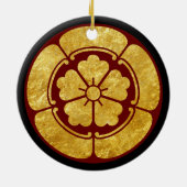 オリエフェイクンタル金ゴールドレッドブラックオダジャパン門芸術 セラミックオーナメント (裏面)