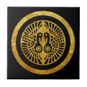 オリエフェイクント金ゴールド一向一揆日本門真珠画 タイル (正面)