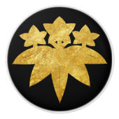 オリエフェイクント金ゴールド鎌倉源日本門美術 セラミックノブ (正面)