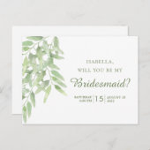 オリエレガントーブの枝。あなたは私の花嫁の付き添いになりますか? ポストカード (正面/裏面)