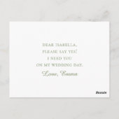 オリエレガントーブの枝。あなたは私の花嫁の付き添いになりますか? ポストカード (裏面)