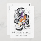 オリエンカッコいいタルコイカープスカルタトゥー ポストカード (正面/裏面)