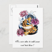 オリエンカッコいいタ日本のルラッキーコイ鯉の入れ墨 ポストカード (正面/裏面)