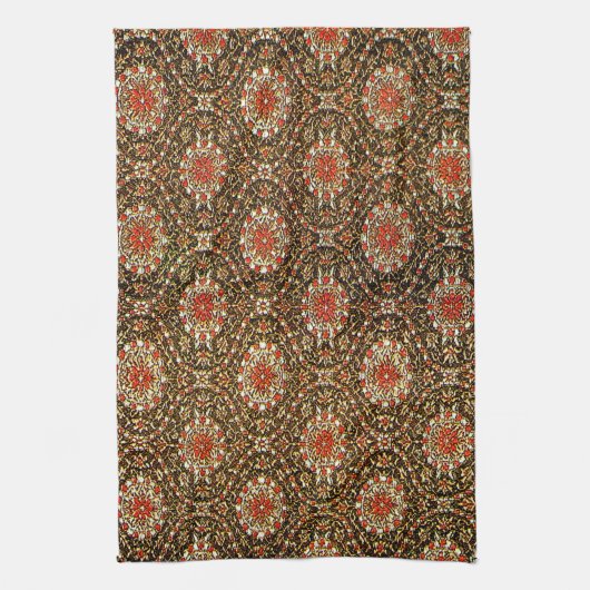 オリエンタルなペルシャ絨毯、トルコ絨毯 キッチンタオル (縦)