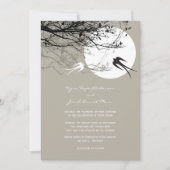 オリエンタルは月光のアジア結婚式の招待を飲み込みます 招待状 (正面)