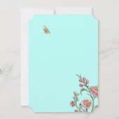 オリエンタルアクア フローラル クラシック シノワズリー ウェディング 招待状 (裏面)