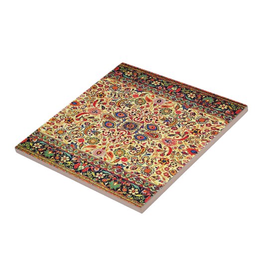 オリエンタルアジルベディアンアンティークキリムラグ タイル (側面)