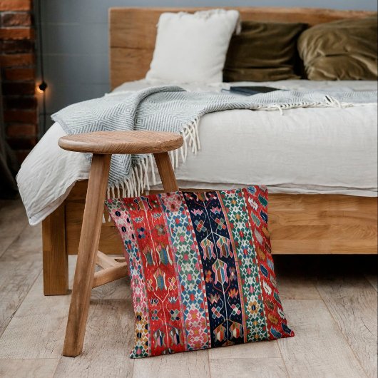 オリエンタルアナトリアンベリーレッドターキリムラグ クッション