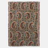 オリエンタルアンティークターキッシュペルシアカーペットラグ スローブランケット (正面縦)