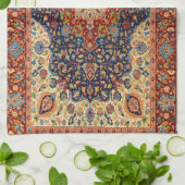 オリエンタルアンティークチュルキスカーペットパターン キッチンタオル (折り畳み)