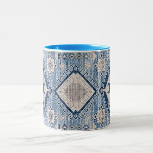 オリエンタルアンティークブルークリムラグ ツートーンマグカップ (中央)