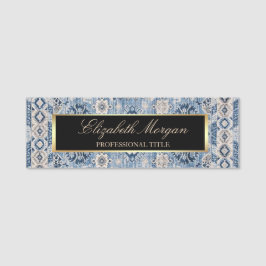 オリエンタルアンティークブルークリムラグ 名札