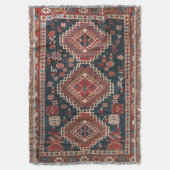 オリエンタルアンティークペルシアターキッシュカルビスタンカーペット スローブランケット (正面縦)