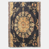 オリエンタルアンティークペルシアターキッシュカーペットラグ スローブランケット (正面縦)