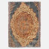 オリエンタルアンティークペルシアターキッシュキリムカーペット スローブランケット (正面縦)