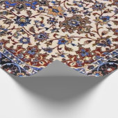 オリエンタルアンティークペルシアターキッシュブルーラグ ラッピングペーパー (角)