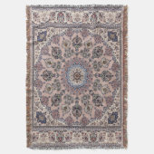 オリエンタルアンティークペルシアターキッシュラグ スローブランケット (正面縦)