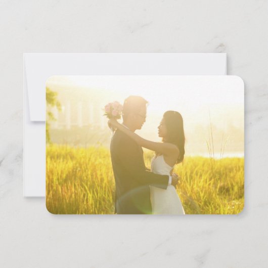 オリエンタルイエローサンライズ竹結婚のサンキュー サンキューカード (裏面)