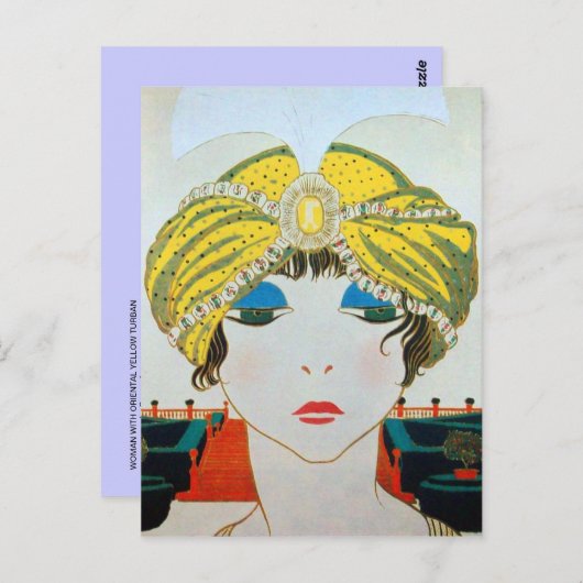 オリエンタルイエローターバン/美しいファッション ポストカード (正面/裏面)
