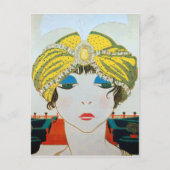 オリエンタルイエローターバン/美しいファッション ポストカード (正面)