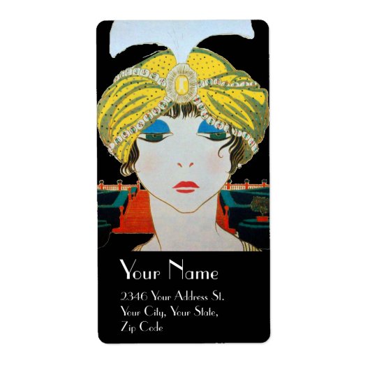 オリエンタルイエローターバン/美しいファッション ラベル (正面)