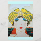 オリエンタルイエローターバン/美しいファッション 便箋 (正面)