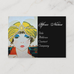 オリエンタルイエローターバン/美しいファッション 名刺