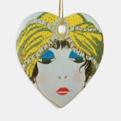 オリエンタルイエローターバン/赤ルビーハート セラミックオーナメント (右)