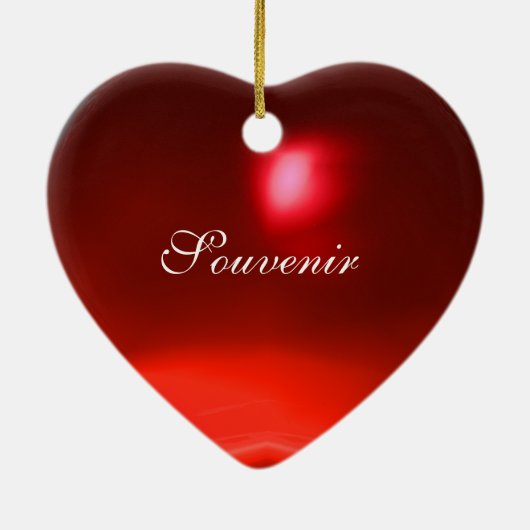 オリエンタルイエローターバン/赤ルビーハート セラミックオーナメント (裏面)