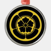 オリエンタルイエローブラックオダジャパンモンアート メタルオーナメント (正面)