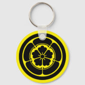 オリエンタルイエローブラックオダジャパンモンベクターアート キーホルダー (正面)