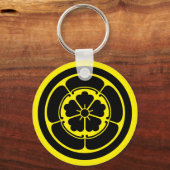 オリエンタルイエローブラックオダジャパンモンベクターアート キーホルダー (正面)