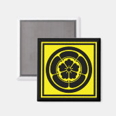 オリエンタルイエローブラックオダジャパンモンベクターアート マグネット (正面/裏面)