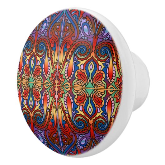 オリエンタルウォーターカラーパターンI +あなたのアイディア セラミックノブ (右)