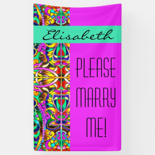 オリエンタルウォーターカラーパターンIII +あなたのアイディア 横断幕 (縦)