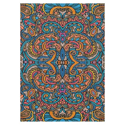 オリエンタルウォーターカラーパターンVI +あなたのアイディア テーブルクロス (正面)