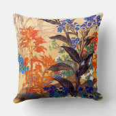 オリエンタルウォーター鮮やかカラーヴィンテージ花アート クッション (裏面)