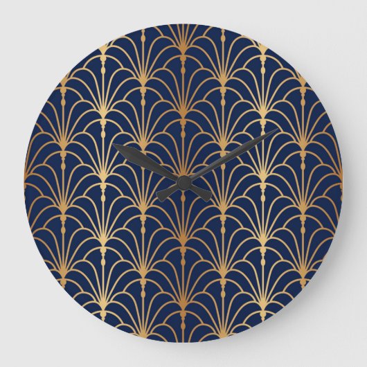 オリエンタルエレガンス:ゴールデンファンパターン ラージ壁時計 (正面)