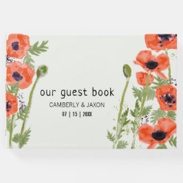 オリエンタルエレガントオレンジのケシの花 ゲストブック