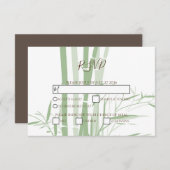 オリエンタルエレガントバンブーウェディングRSVPカード 出欠カード (正面/裏面)