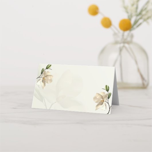 オリエンタルエレガントホワイトマグノリア折り畳み座席表 プレイスカード (正面)
