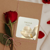 オリエンタルエレガントホワイトマグノリア結婚式の引き出物 スクエアシール