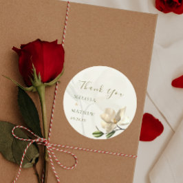 オリエンタルエレガントホワイトマグノリア結婚式の引き出物 ラウンドシール