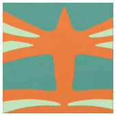 オリエンタルオレンジクリームブルー ファブリック (クローズアップ)