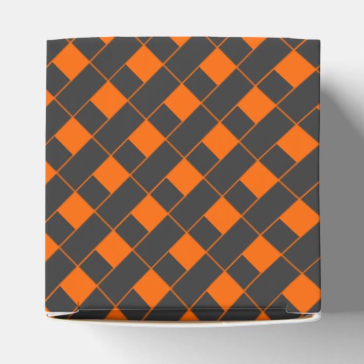 オリエンタルオレンジグレージャパン幾何学模様市松模様に フェイバーボックス (上部)