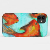オリエンタルオレンジゴールドフィッシュ水彩オリジナルアート Case-Mate iPhoneケース (裏面(横))